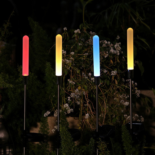 Amazon Outdoor Solar Sanding Reed Candlelight Garden Decor Ground Stake Lawn Lamp Villa Decoration Courtyard Lamp