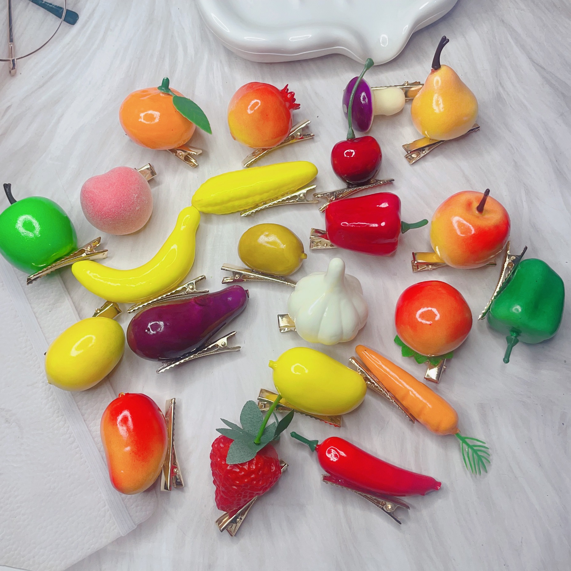 과일 및 야채 머리핀 [비고 가능]