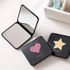 Small mirror to carry with you, cute mini makeup mirror, double-sided handheld mirror, portable makeup mirror, student folding mirror