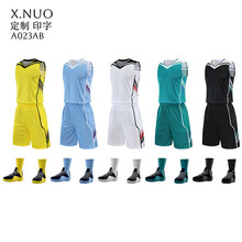 篮球服套装男中年爸爸无袖背心短裤运动套装大码宽松健身比赛队服