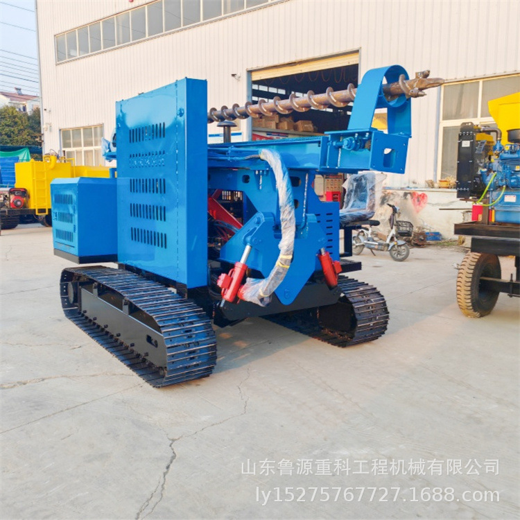 360度旋转光伏打桩机 钢制履带螺旋钻孔机 高比速减速机