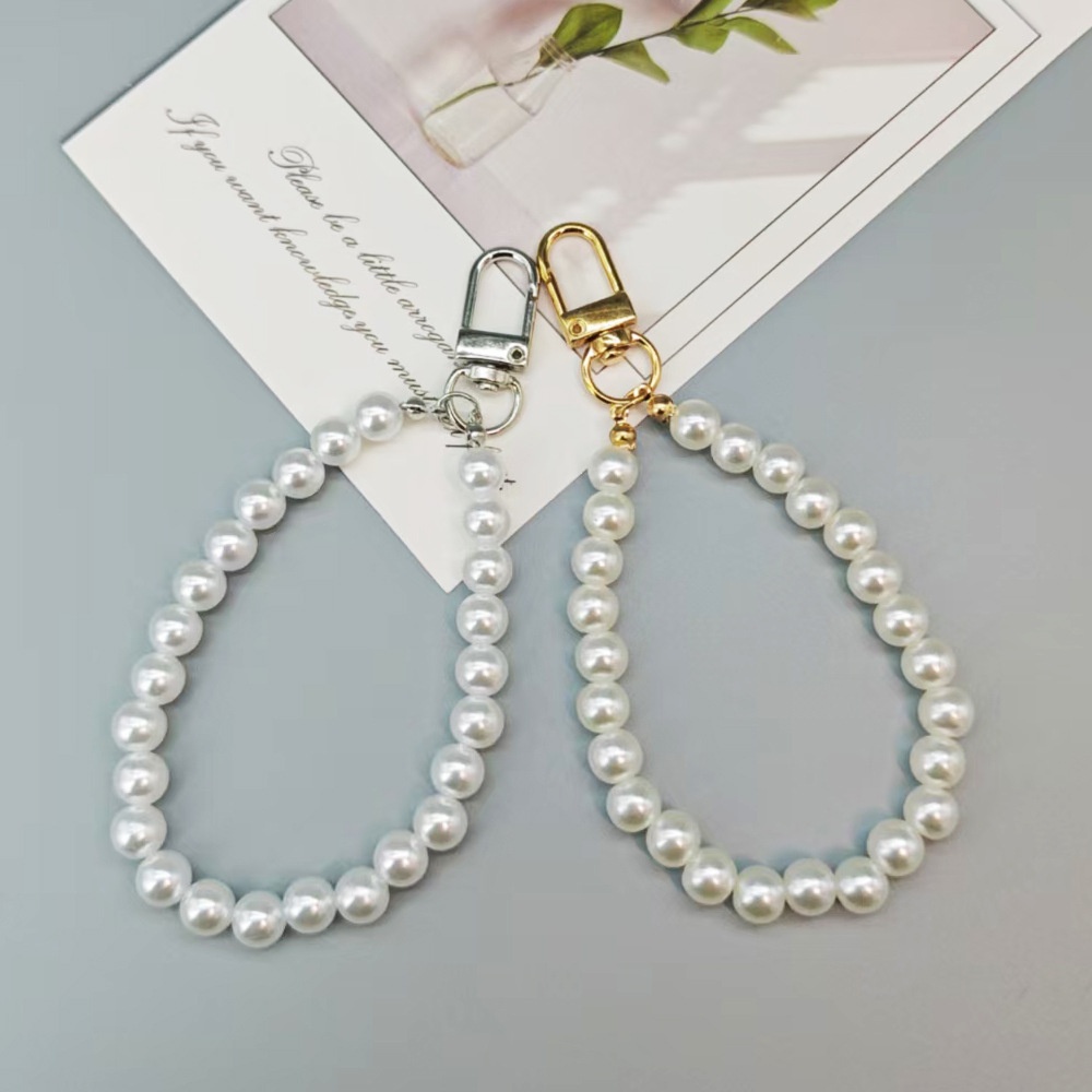 DIY Imitation Pearl Chain Bag Accessories Jewelry Phone Keychain Pendant Car Ins-Style Geometric Pendant