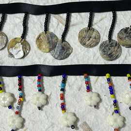 手工钉珠丝带贝壳流苏DIY汉服舞台苗族民族风服装辅料