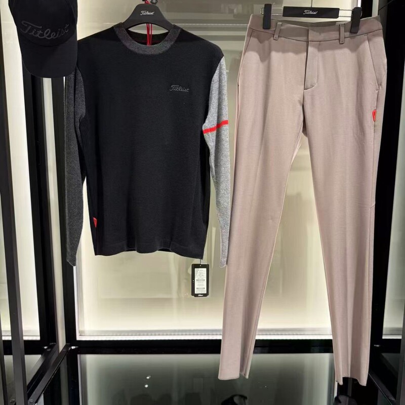 Korean Style Original Golf Men's Clothing Autumn and Winter Comfortable Warm Knitwear Outdoor Sports Slim Fit Casual Long Pants