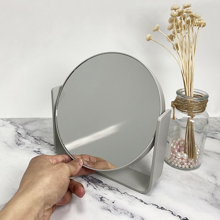 Espejo de escritorio de doble cara de metal giratorio pequeño espejo de escritorio portátil tocador espejo cosmético simple belleza lupa