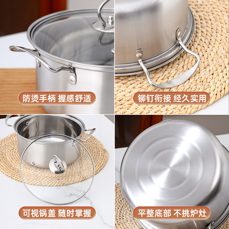 Juego de Batería de Cocina de Acero Inoxidable Set de 5 Piezas de Acero Inoxidable 410 Sin Recubrimiento para Hogar, Restaurante y Hotel image 3