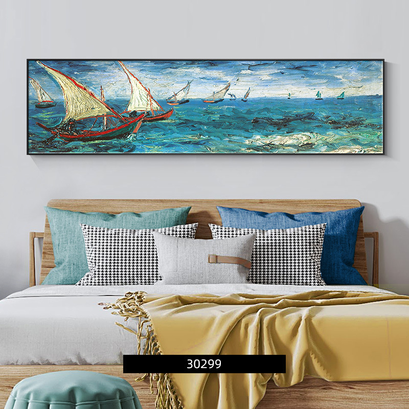 深圳大芬油画村现代挂画卧室床头装饰画梵高名画主卧房间墙面壁画|undefined