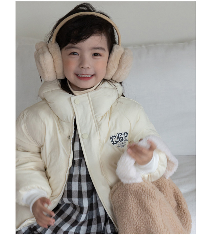 Children's 2023 new solid color hooded turtle shell jacket for boys and girls, white duck down children's clothing live_voghion.com