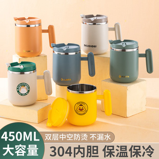 304 Stainless Steel Mug Double Layer ins Style Coffee Milk Mouth Cup Creative Japanese Style Water Cup Thermos Cup Gift