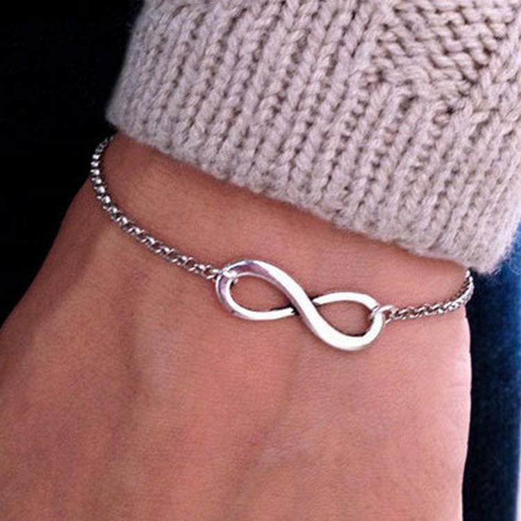 8 shaped buckle alloy metal bracelet girls retro personality auspicious bracelet jewelry fashion jewelry_senzul.com