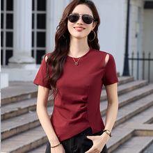 品牌女装T恤夏季韩版薄款休闲时髦小个子简约气质时尚短袖上衣女