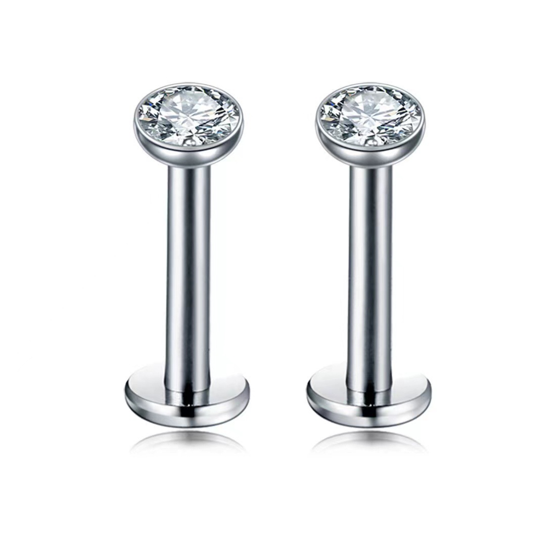 G23 Titanium Nose Stud With 5a Zircon Bowl Shaped Internal Thread_voghion.com