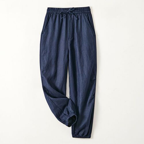 Linen casual pants, men's loose leg pants, men's sweatpants, new style, men's all-matching pants, cotton and linen trousers