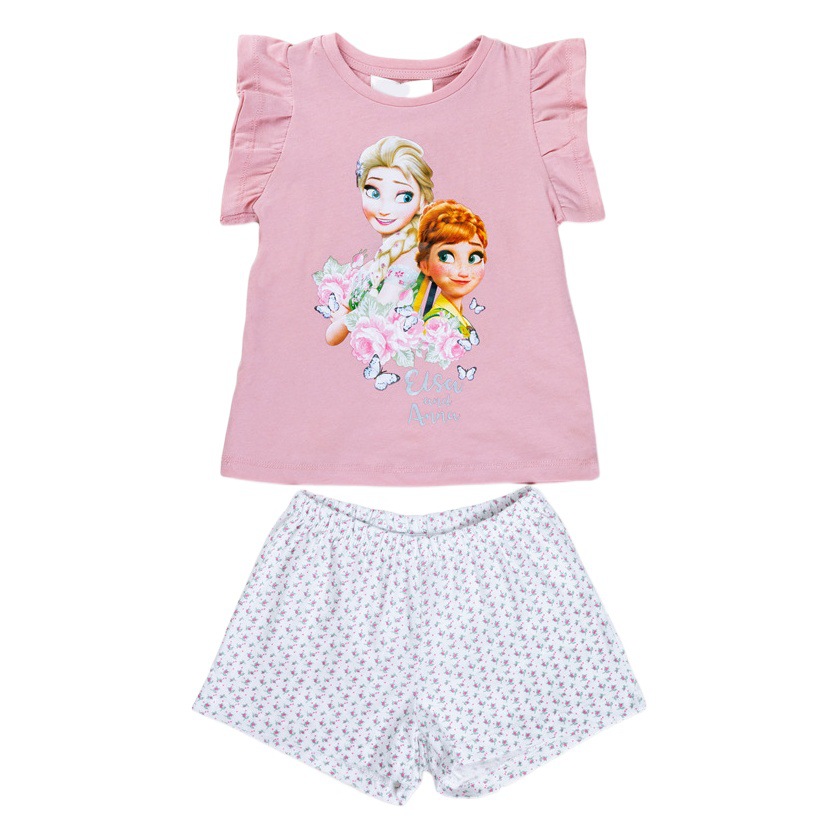 Princesa elsa niñas pijamas congelados verano de manga corta lindo super lindo red algodón rojo medio y grande niños casa traje