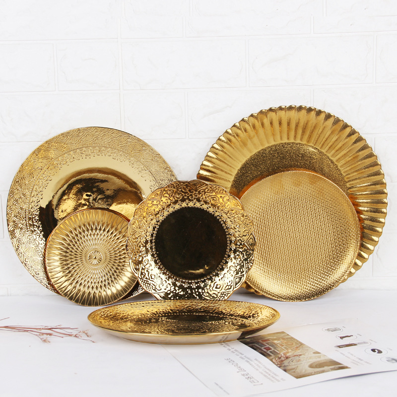 Placas de servicio de cerámica mate redondas del restaurante de encargo del logotipo