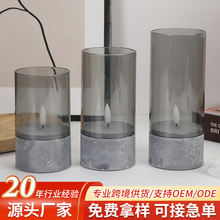 仿真蜡烛灯 亚克力杯LED电子蜡烛生日派对密室婚礼布置装饰电蜡烛