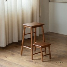 金丝非洲柚木家用梯凳折叠梯人字梯实木梯凳两用登高楼梯子
