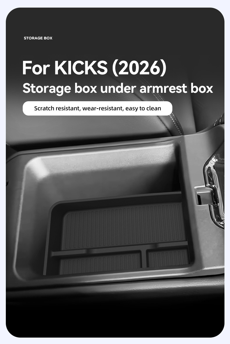 Suitable for 26 models of Nissan KICKS right-hand drive vehicles, center console armrest box storage box, car accessories and modification parts