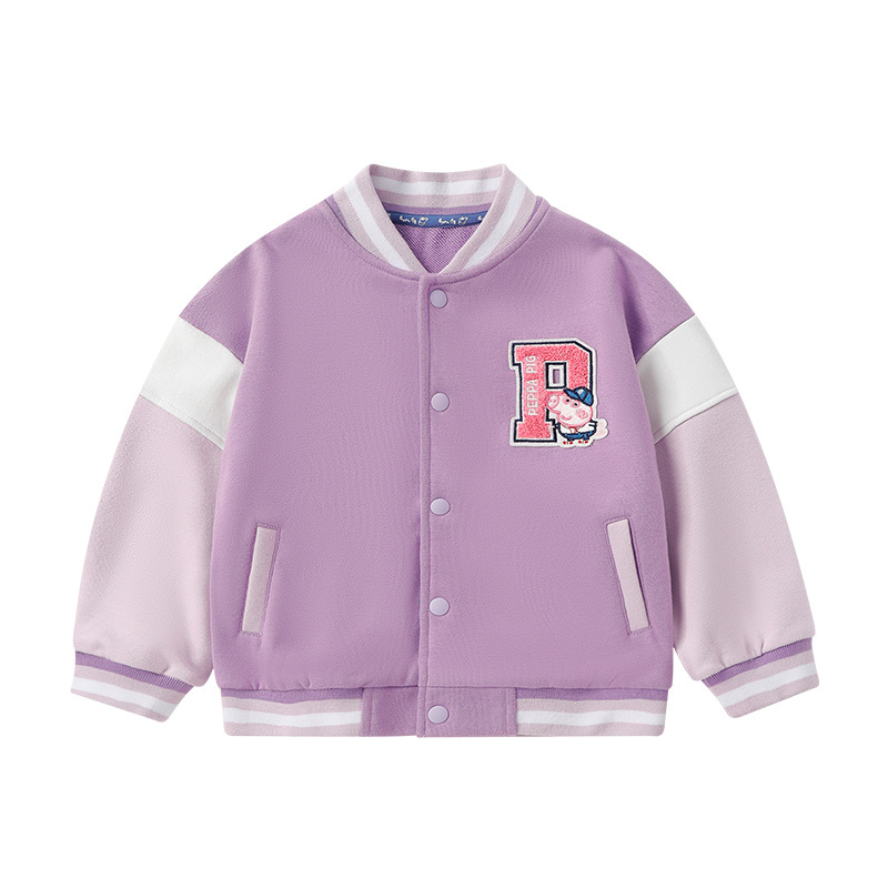 Peppa Pig children's jacket spring new baseball uniform boys and girls jacket Western style baby jacket stick suit ball
