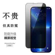 适用苹果16pro钢化膜15promax防窥钢化膜iPhone13防窥膜X手机贴膜