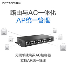 磊科 NBR1009GPE全千兆有线AC管理9口POE路由器供电86型无线AP面