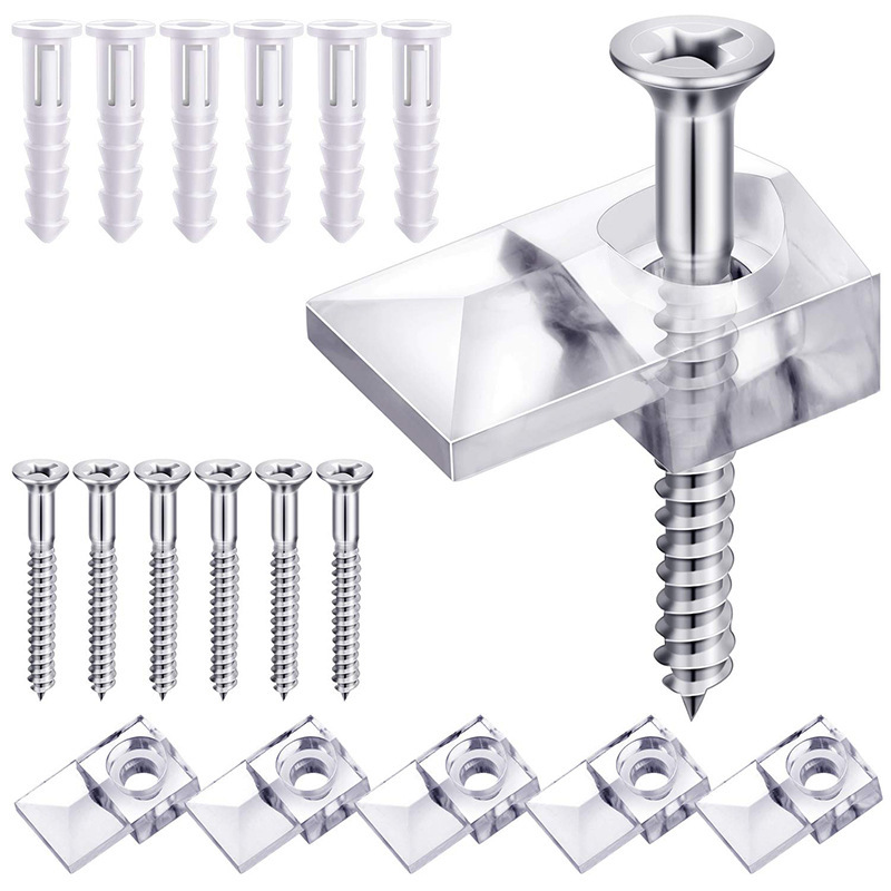 Cross-border hot wardrobe mirror glass clip fixed installation buckle plastic mirror nail glass holder mirror buckle accessories