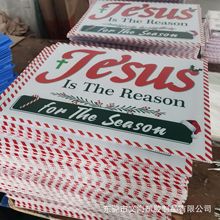 pp塑料中空板万圣节草坪广告板UV彩色印刷透明包装带H型铁支架