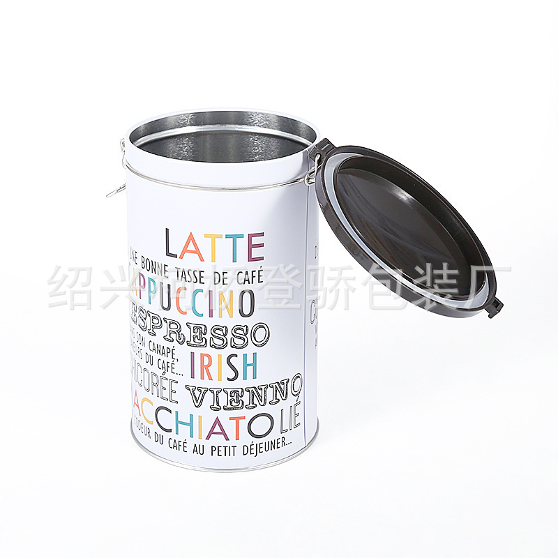 量大从优马口铁咖啡罐  圆柱形白色包装罐 咖啡豆通用金属铁罐