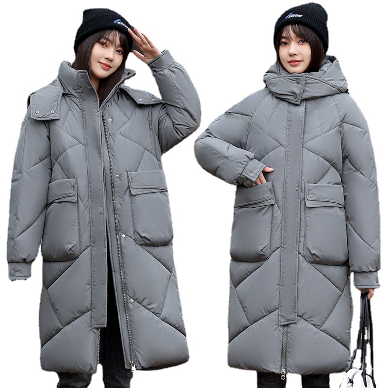 Winter fashionable removable long down jacket