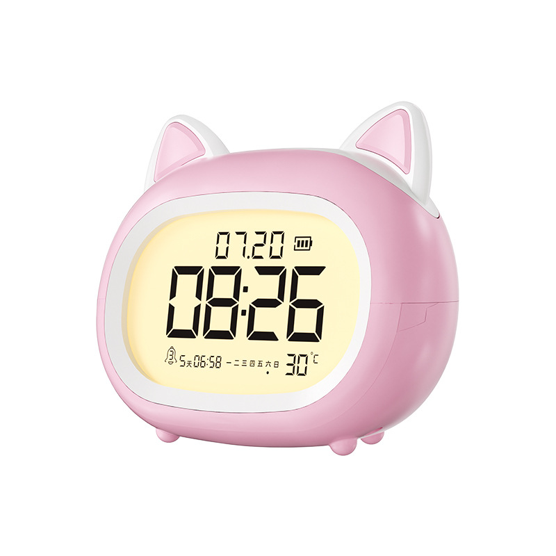 Despertador multifuncional y poderoso para niños y niñas, niños, alarma inteligente, nuevo reloj de escritorio de luz nocturna creativo