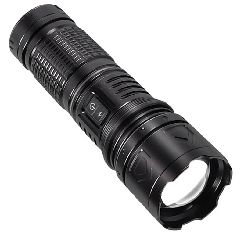 Lintera láser blanca personalizada de luces luminosas de inundación zoom recargable de aleación de aluminio enfocada iluminación LED de largo alcance