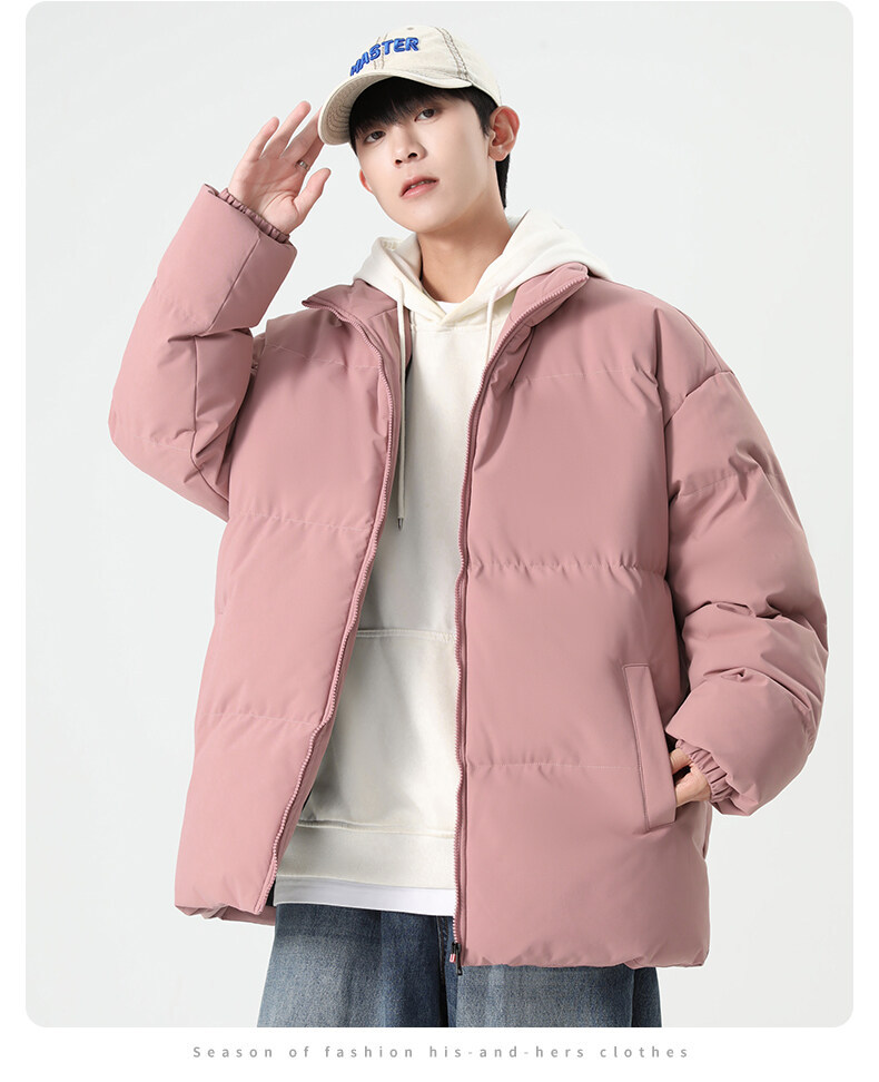 Steppjacke mit Stehkragen für Damen und Herren, dicke Daunenjacke für Paare, Steppjacke für Herren_voghion.com