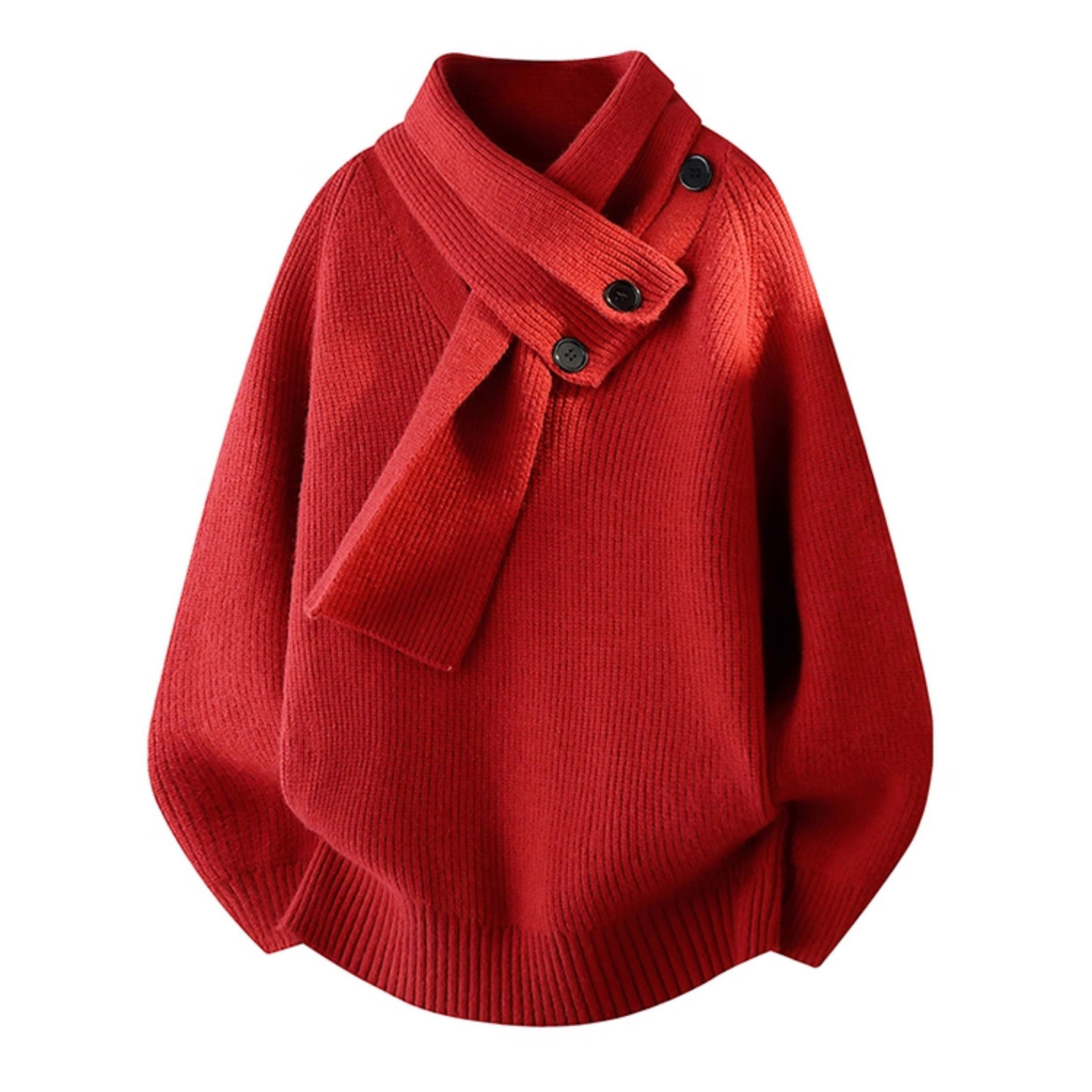 Explosiones transfronterizas de tamaño grande turban desmontable camisa de punto suéter masculino botón de sentido superior otoño invierno fábrica al por mayor