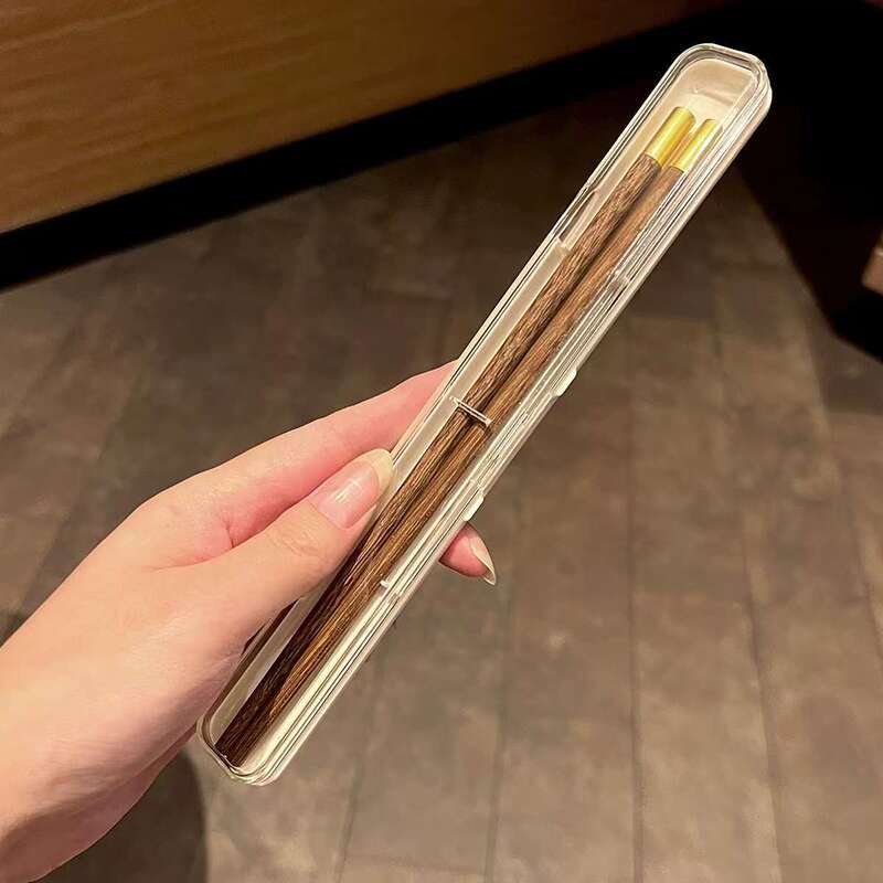 ポータブル木製箸 アウトドア 一人用 一本箸箱 学生 大人用 木製箸収納セット|undefined