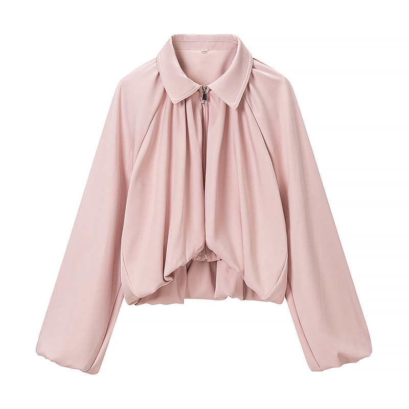 Aliexpress Hot-Selling Spring and Autumn New European and American Fashion Style Turn-Down Collar Balloon Long-Sleeve Bomber Jacket Aliexpress Hot-Selling Spring and Autumn New European and American Fashion Style Turn-Down Collar Balloon Long-Sleeve Bomber Jacket