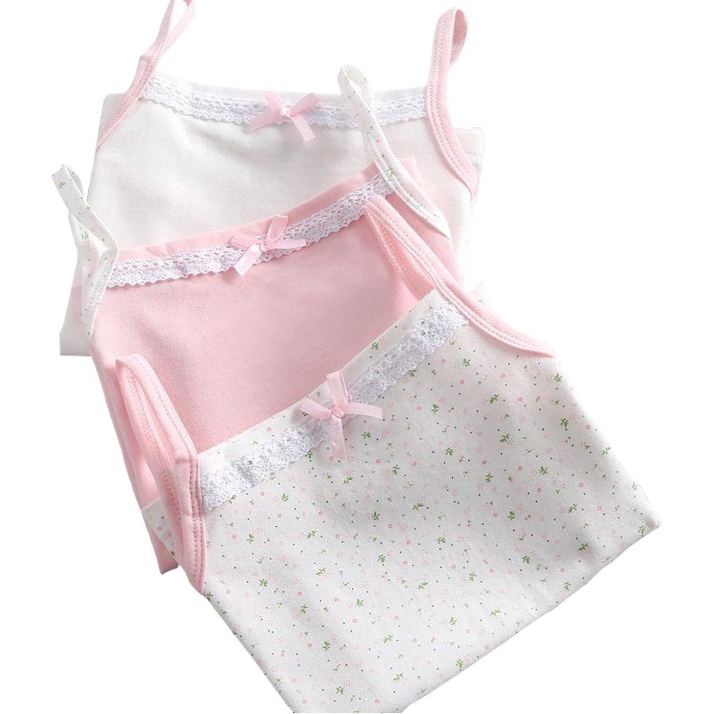 2023 Women's Treasure Floral Children's Wear Girls' Vest Class a Pure Cotton Children's Sling Baby's Inner Wear Baby's Base