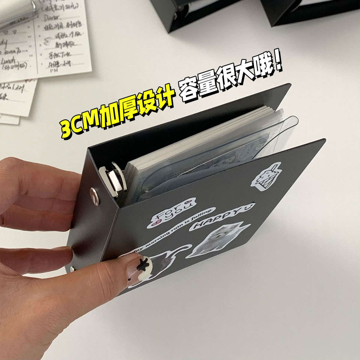 M5 블랙 PP 수납 쉘 A6A7A8 내부 페이지 루즈리프 리필북 특수 수납 분류북 쉘