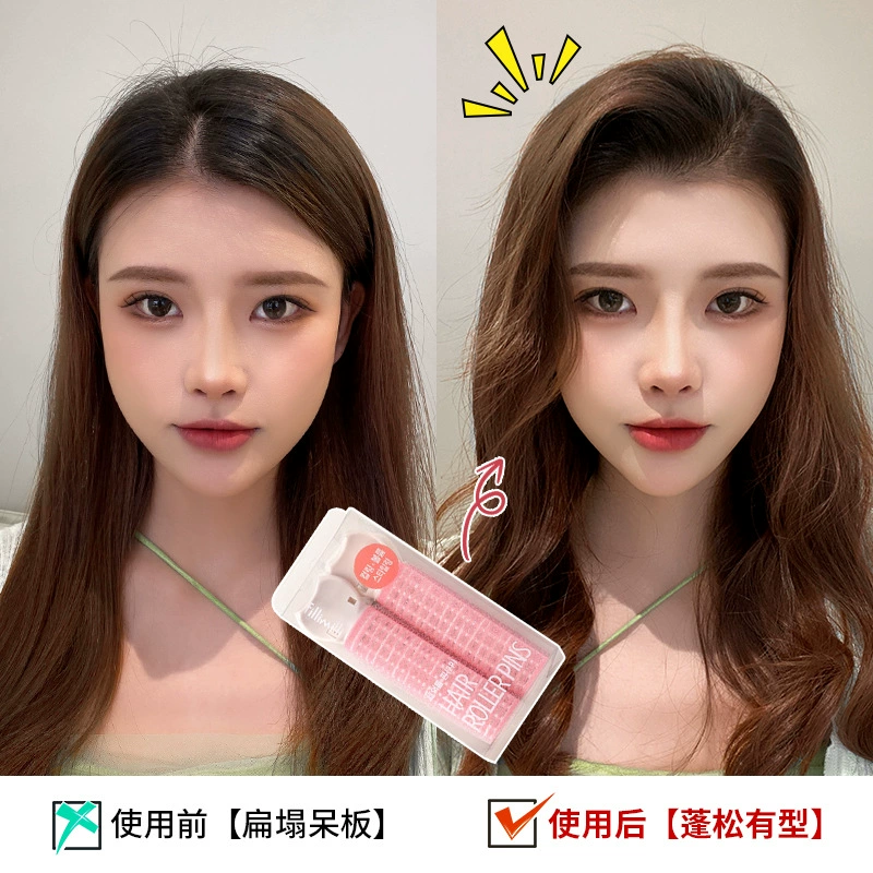 Zhao Lusi's same style air bangs styling curlers for women with high skull artifacts and fluffy hair clips for forehead hair.