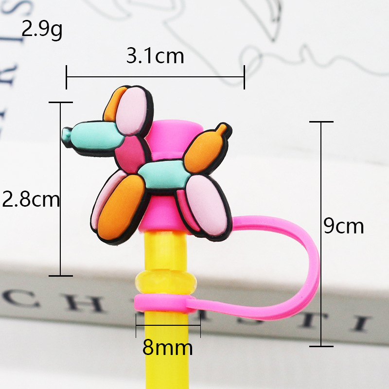 Tapa de paja Spot 7-8mm silicona linda mini muñeca parche tapón a prueba de polvo decoración de pajitas tapón a prueba de polvo