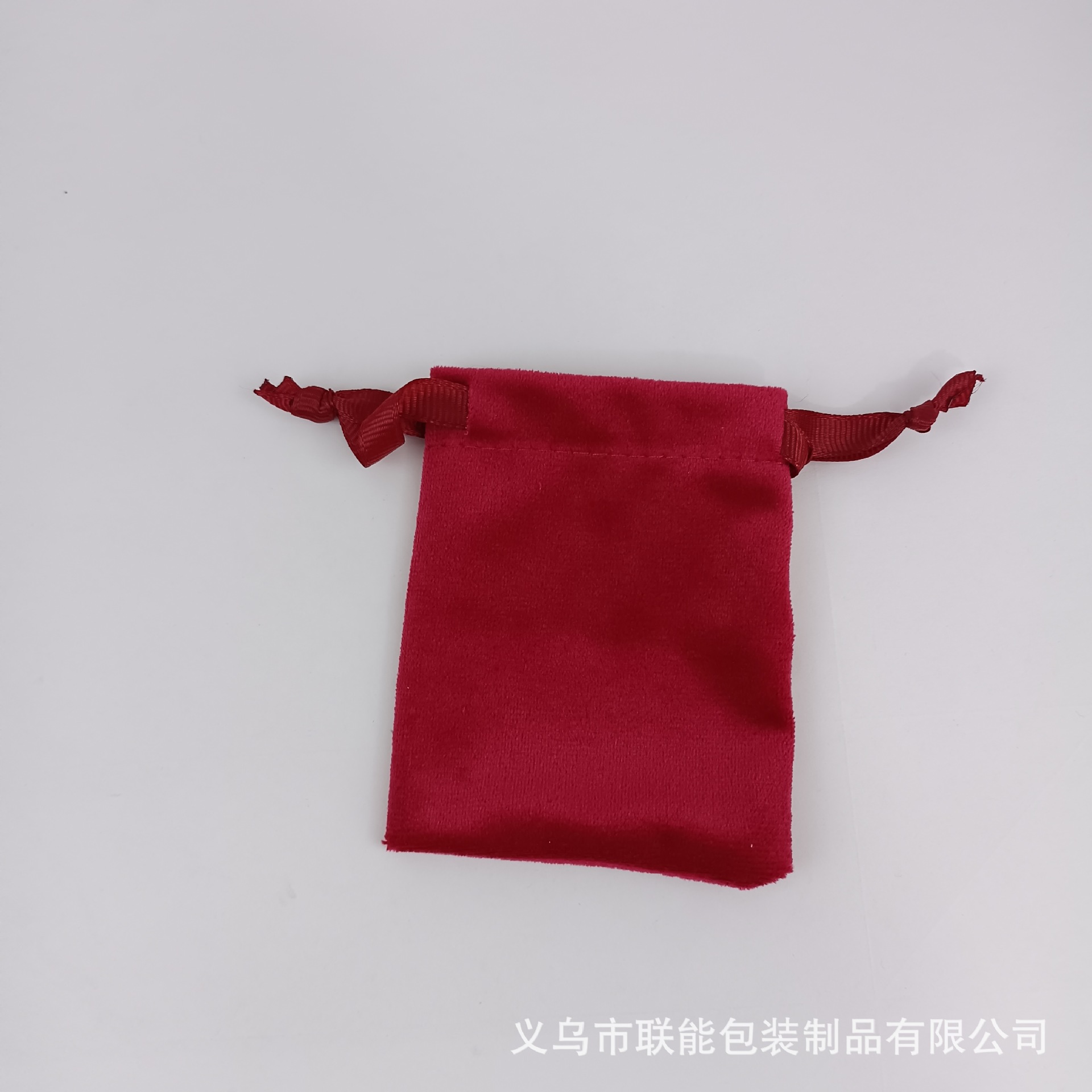 레드 Lisi 벨벳 드로 스트링 플란넬 가방; 8*10cm