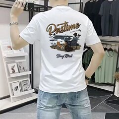 高級アメリカ半袖tシャツ男性2025年夏の新型カップルの思いやりがゆったりしています。