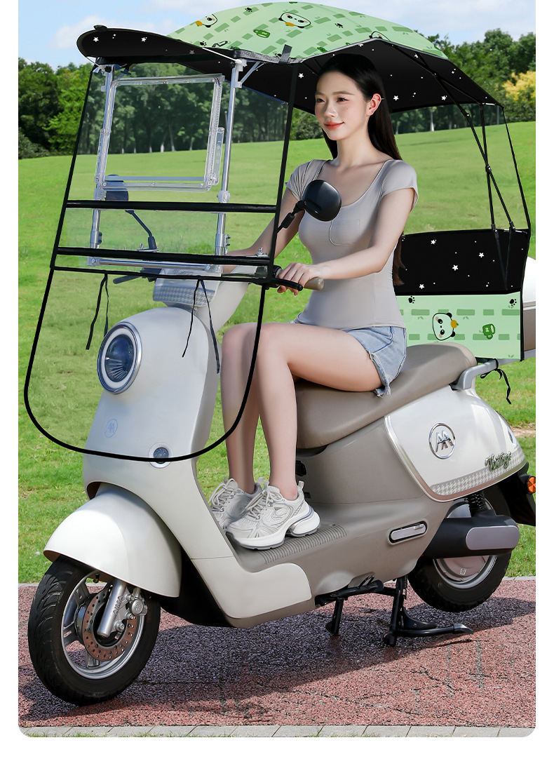 New foldable retractable electric vehicle canopy, quick-release, waterproof and sun-proof motorcycle rain and sun protection cover