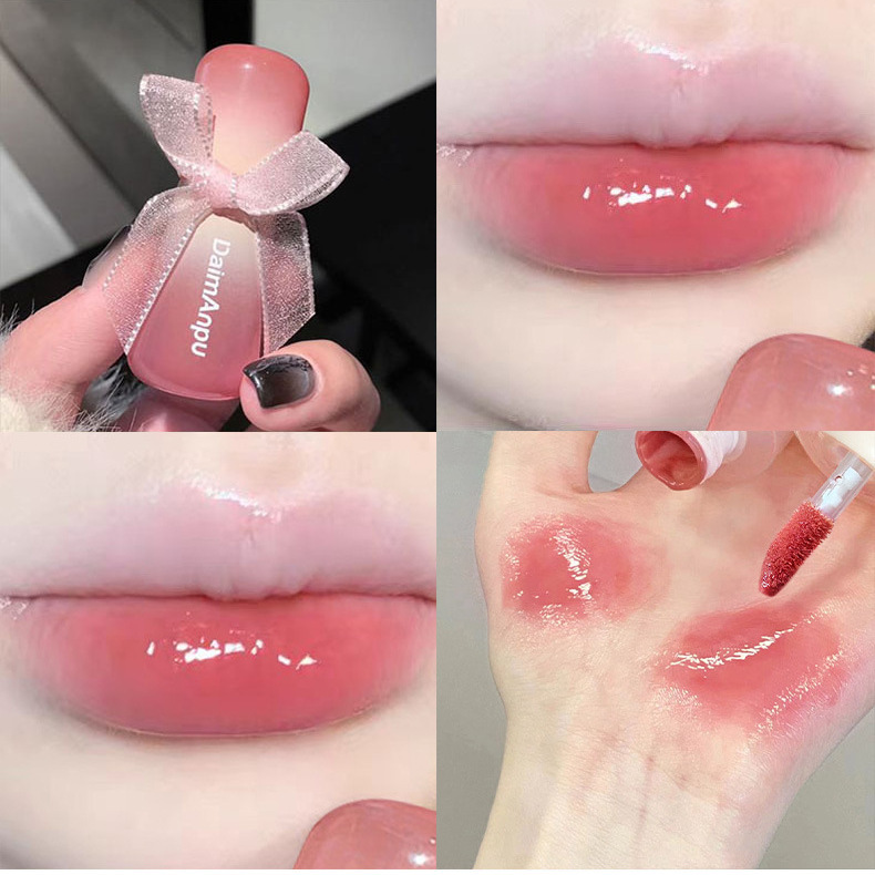 DAIMANPU transparente espejo de oxígeno labial esmalte labial de color natural brillo labial esmalte labial