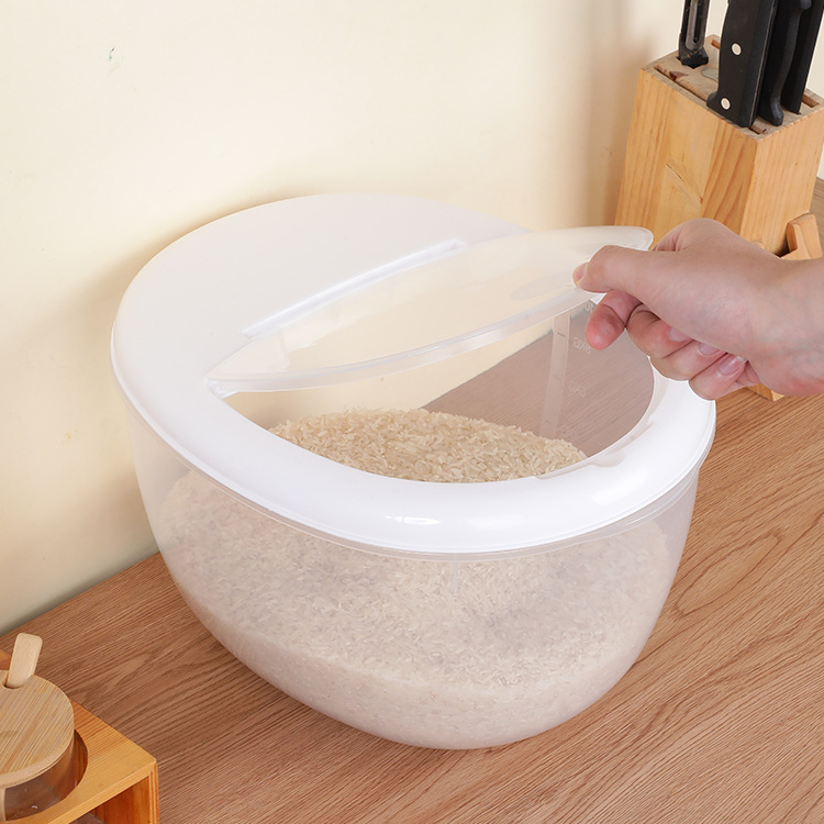 Household Rice Storage Jar, 5-Grain Grain Storage Container, Moisture and Pest-Proof Bucket, 10kg Sealed Rice Bucket, Thickened Rice Storage Box