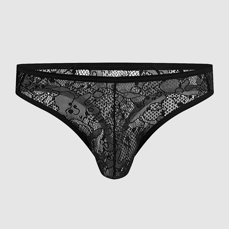 Cross-Border Men's Briefs Thin Mesh Sexy Cut Out Underwear Sexy Breathable Male Youth T-Pants 2025 New Style