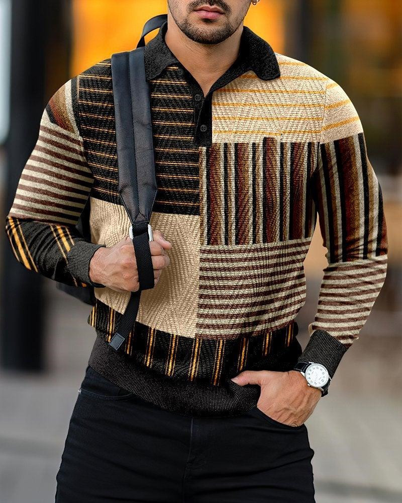 Comercio exterior transfronterizo primavera nuevos hombres de manga larga con botones POLO camisa hombres europeos y americanos moda casual top hombres