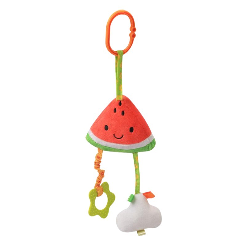 Nuevo juguete colgante de frutas para bebé, juguete de campana para carrito de bebé, juguete colgante de frutas de peluche para cuna, venta al por mayor en stock.