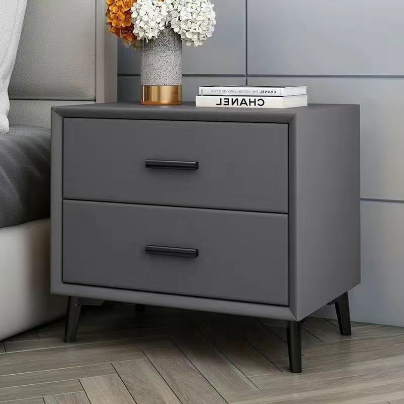 Casual Modern Bedside Table Solid Wood 2025 Internet Celebrity Model Installation-Free High-End Fully Equipped Bedroom Bedside Art Storage Cabinet