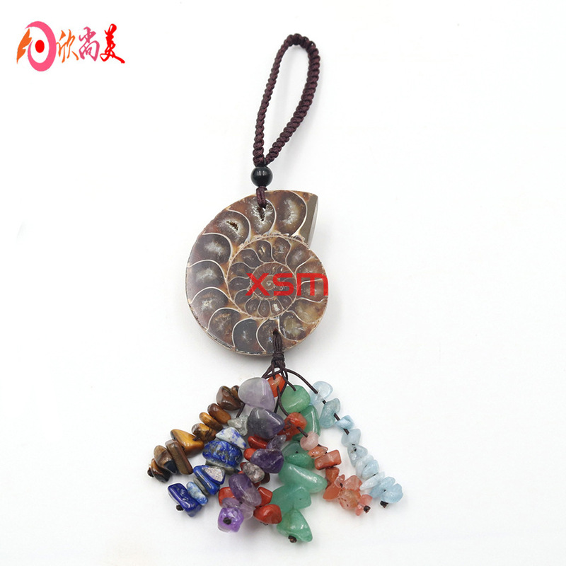 European and American personalized natural stone snail hand-woven colorful gravel tassel car hanging windowsill bag keychain pendant European and American personalized natural stone snail hand-woven colorful gravel tassel car hanging windowsill bag keychain pendant