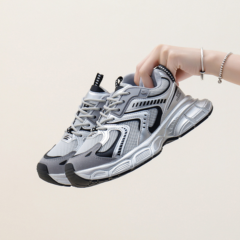 ins coreano de suela gruesa zapatos de papá 2026 primavera nuevos zapatos de carreras de estudiantes de carreras zapatos de altura LD008 image 7